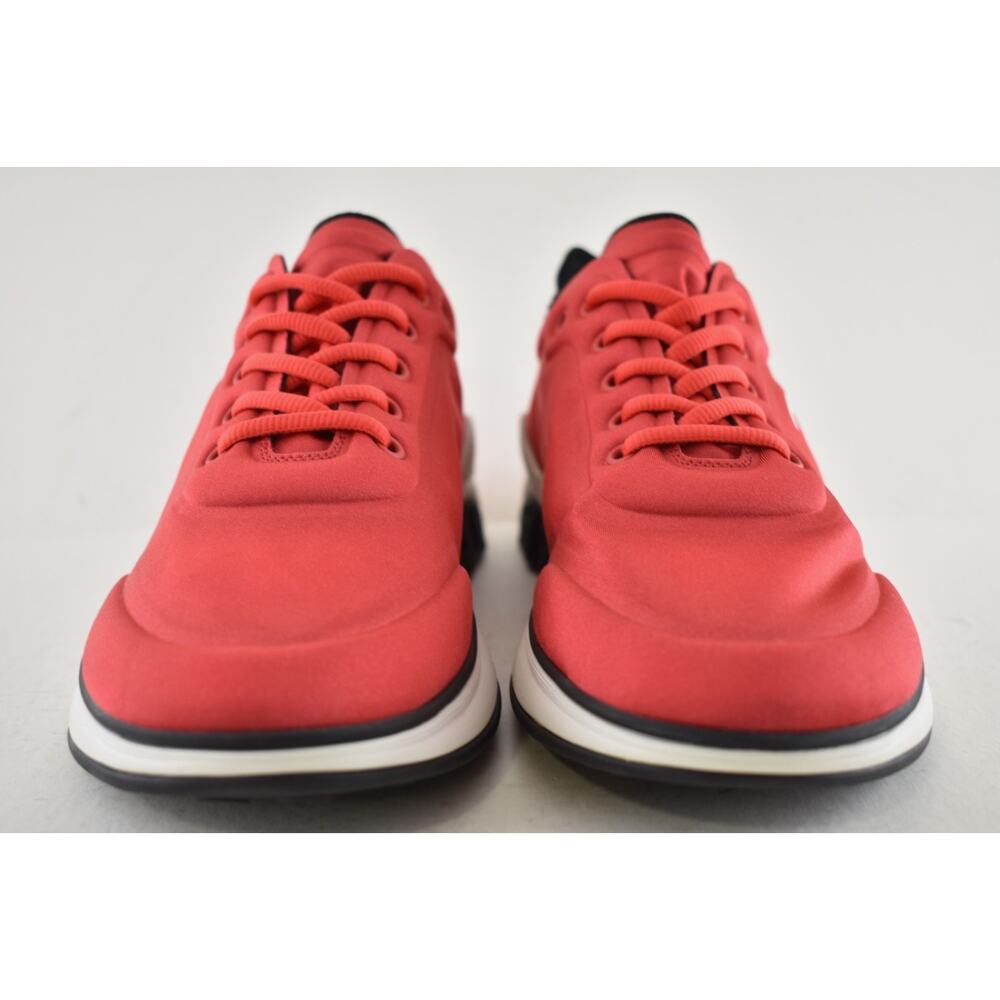 Chanel Mens 19P Red Lycra White Black CC Logo Lace Low Top Trainer Sneaker 41 8 - Picture 7 of 12